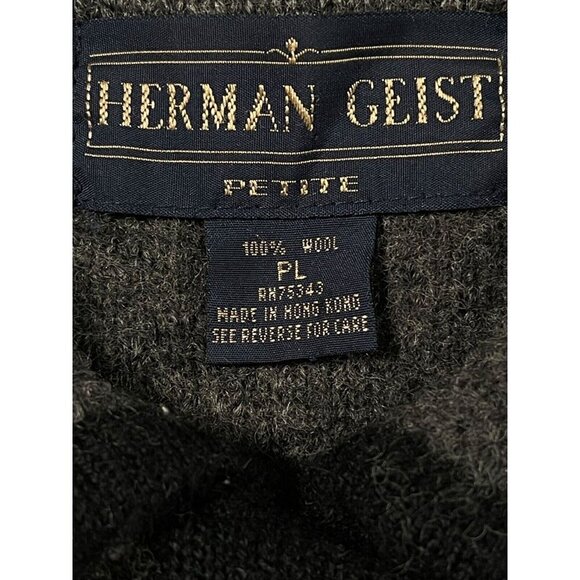 Herman Geist Petite Gray Boiled Wool Double Breasted Cardigan SIZE-PL - Picture 3 of 5